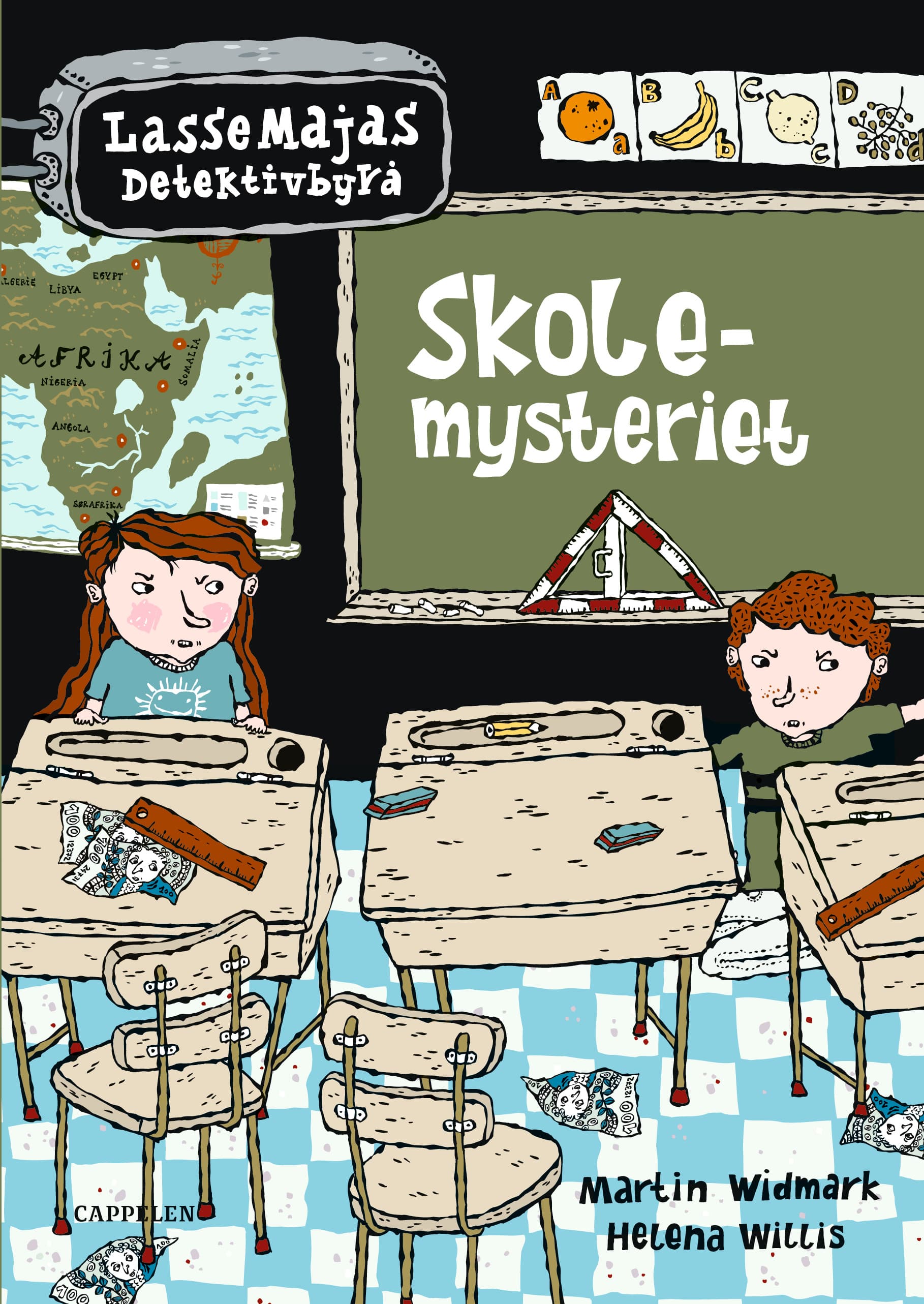 Omslag LasseMaja - Skolemysteriet av Martin Widmark (Innbundet)
