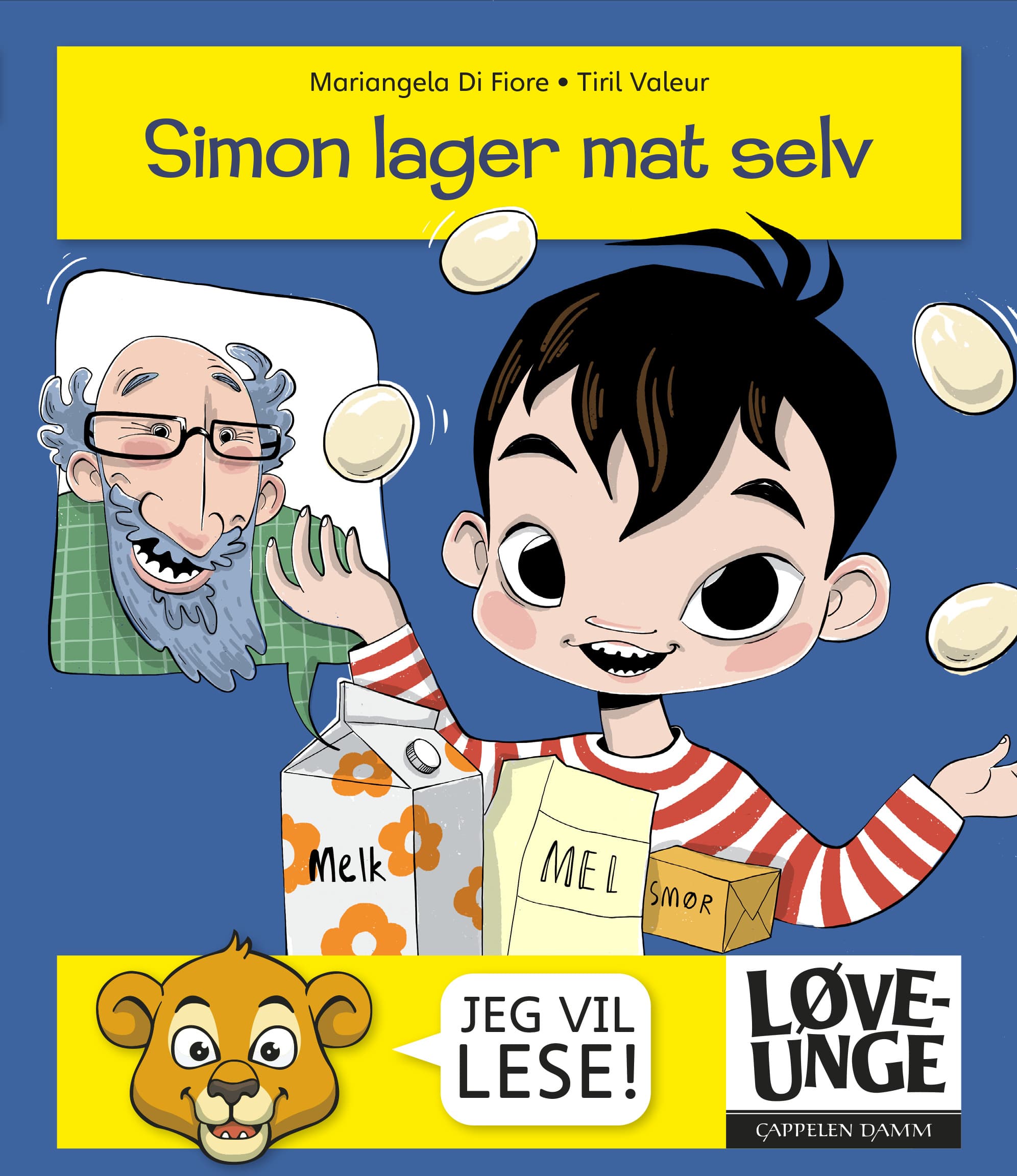 Omslag Løveunge - Simon lager mat selv av Mariangela Di Fiore (Innbundet)