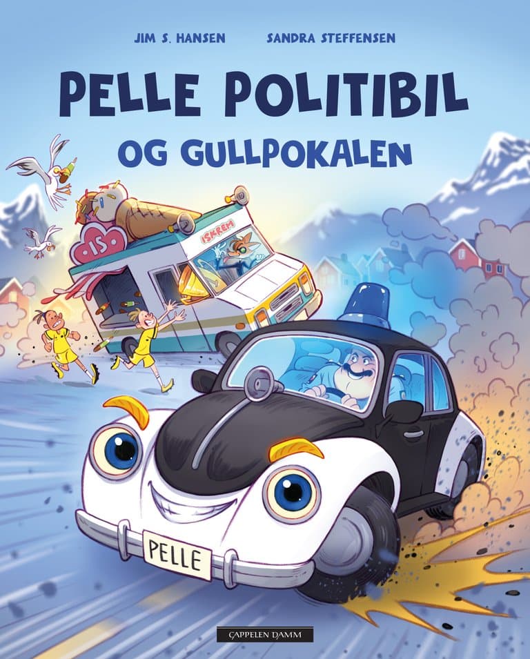 Omslag Pelle Politibil og gullpokalen av Jim Hansen (Innbundet)