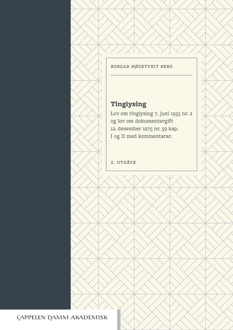 Omslag Tinglysing av Borgar Høgetveit Berg (Ebok)