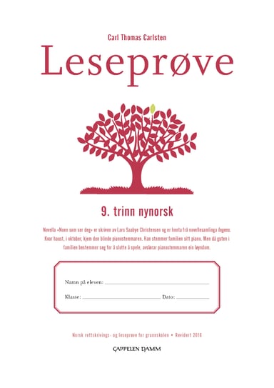 Omslag av "Leseprøve 9. trinn nynorsk"