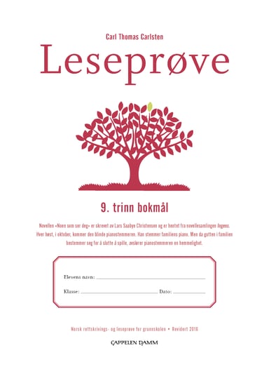 Omslag av "Leseprøve 9. trinn bokmål"