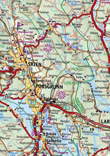 Omslag av "Sør-Norge sør veggkart 2019-2020"
