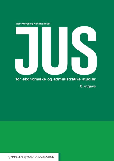 Omslag av "Jus for økonomiske og administrative studier"