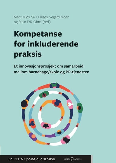 Omslag av "Kompetanse for inkluderende praksis. Et innovasjonsprosjekt om samarbeid mellom barnehage/skole og PP-tjenesten"