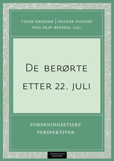 Omslag av "De berørte etter 22. juli"