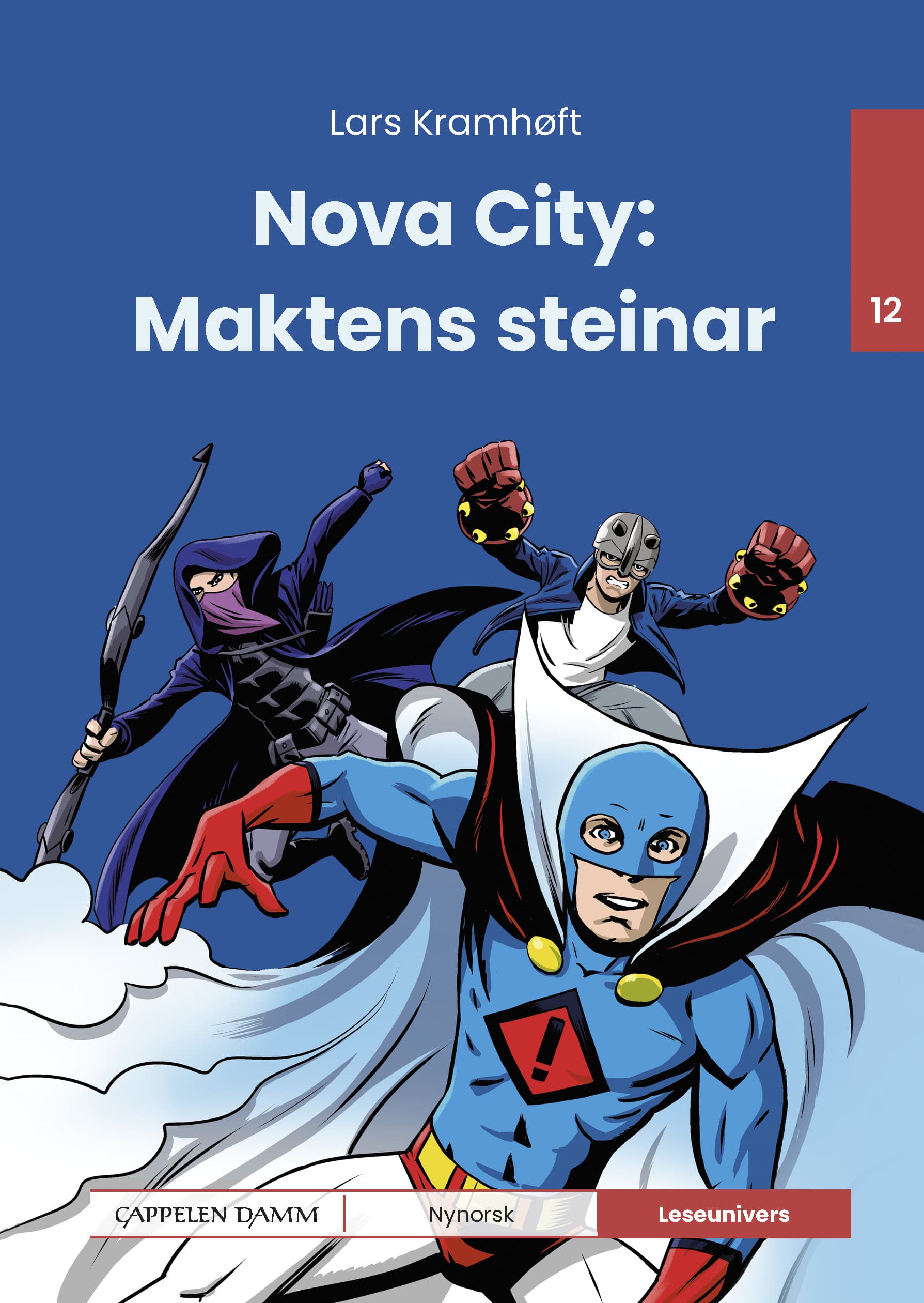 Omslag Leseunivers 12: Nova City: Maktens steinar av Lars Kramhøft (Innbundet)