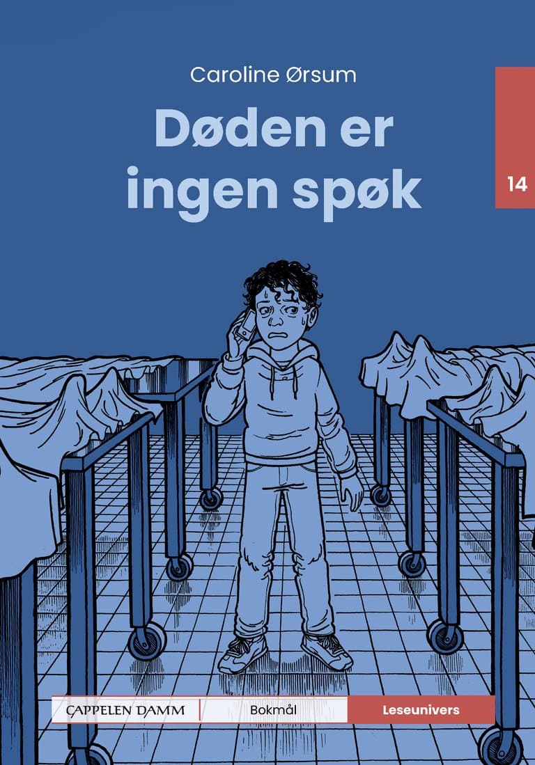 Omslag Leseunivers 14: Døden er ingen spøk av Caroline Ørsum (Innbundet)