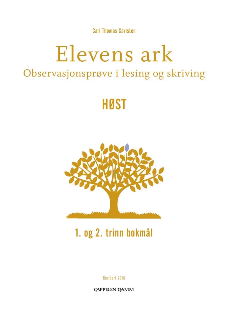 Omslag Elevens ark (30 stk) for 1. og 2. trinn HØST av Carl Thomas Carlsten (Ukjent)