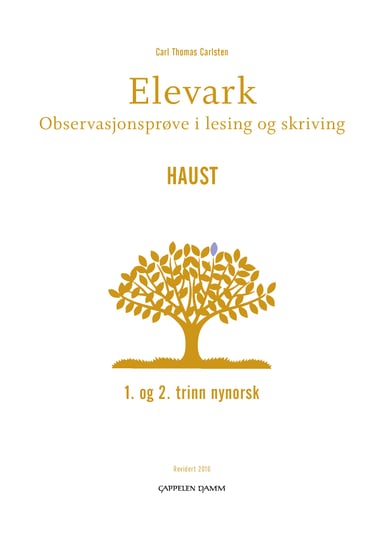 Omslag av "Elevark (30 stk) for 1. og 2. trinn Haust"