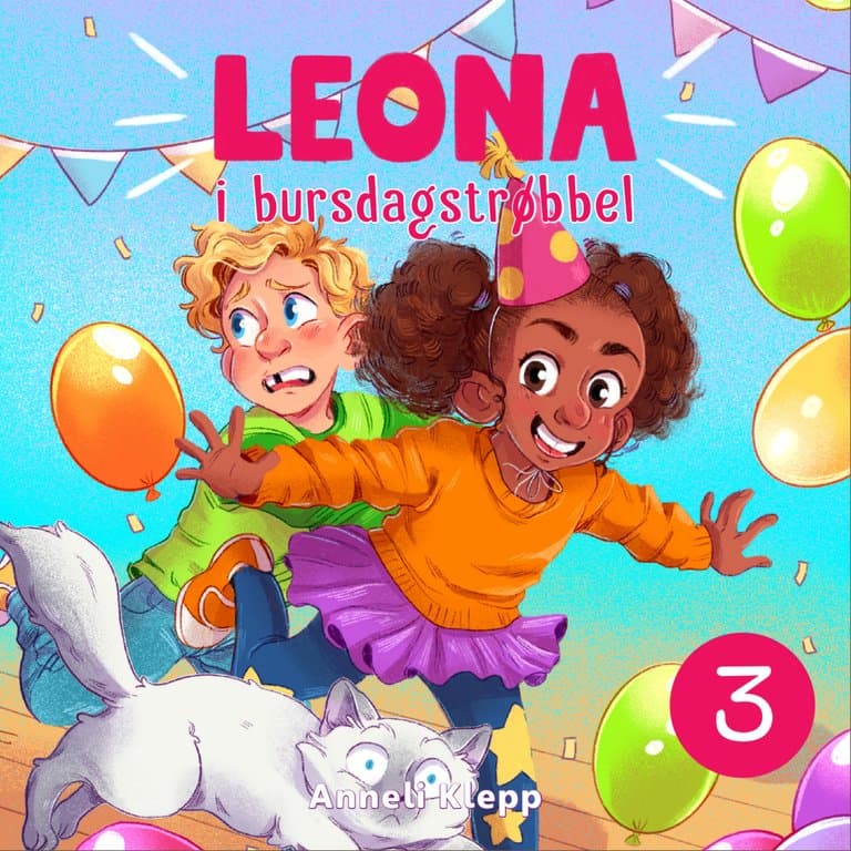 Omslag Leona i bursdagstrøbbel av Anneli Klepp (Lydbok)