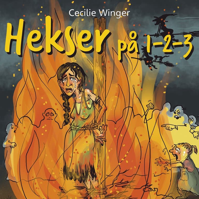 Omslag Hekser på 1-2-3 av Cecilie Winger (Lydbok)