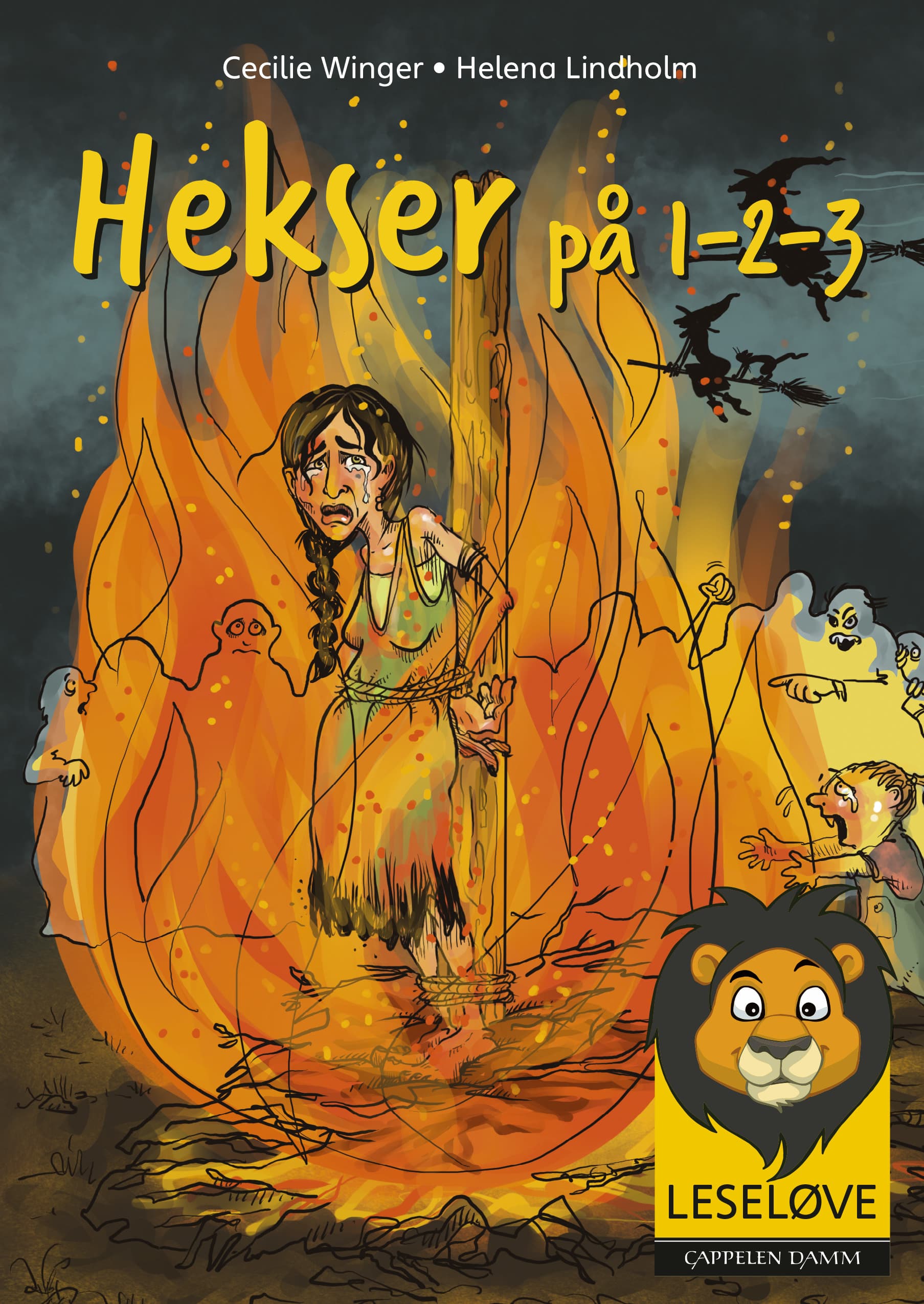 Omslag Leseløve - Hekser på 1-2-3 av Cecilie Winger (Ebok)