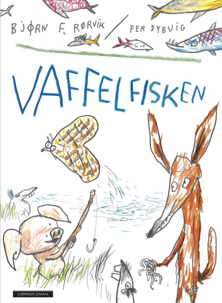 Omslag Vaffelfisken av Bjørn F. Rørvik og Per Dybvig (Innbundet)