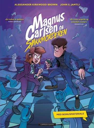 Omslag av "Magnus Carlsen og sjakkmorderen"