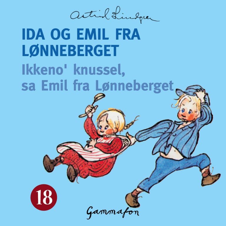 Omslag Ikkeno' knussel, sa Emil fra Lønneberget av Astrid Lindgren (Lydbok)