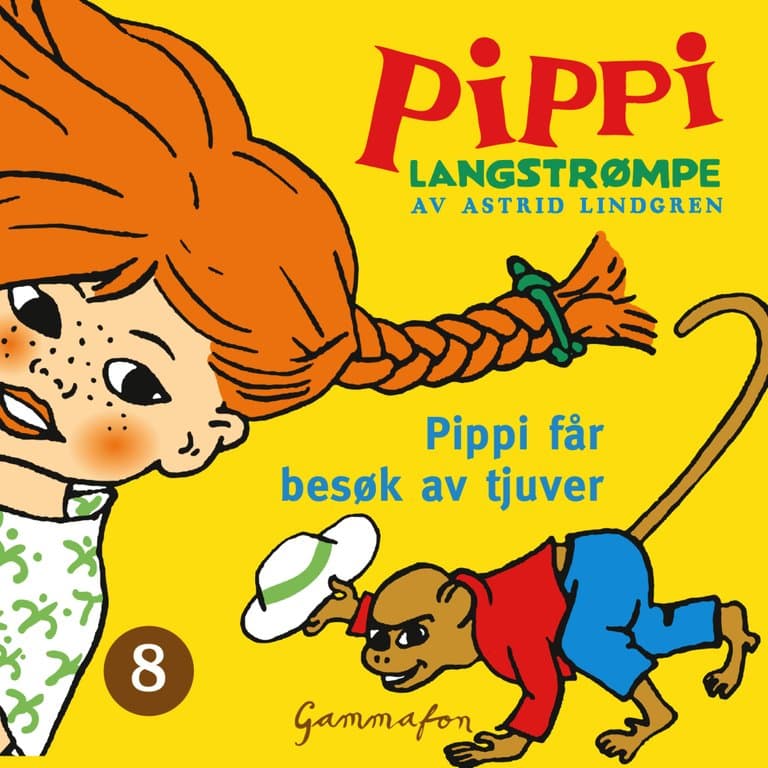 Omslag Pippi får besøk av tjuver av Astrid Lindgren (Lydbok)