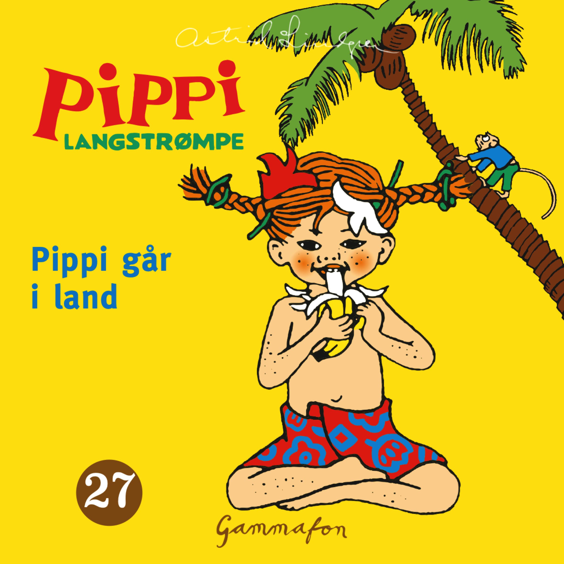 Omslag Pippi går i land av Astrid Lindgren (Lydbok)