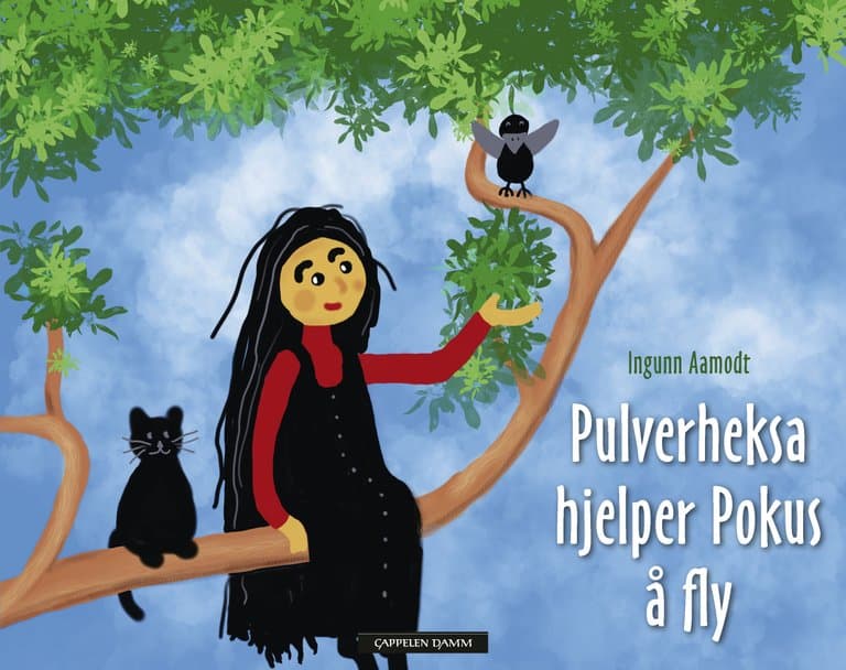 Omslag Pulverheksa hjelper Pokus å fly av Ingunn Aamodt (Innbundet)