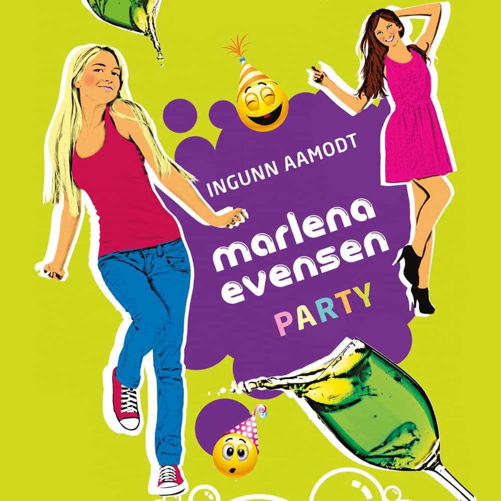 Omslag Marlena Evensen: PARTY! av Ingunn Aamodt (Lydbok)