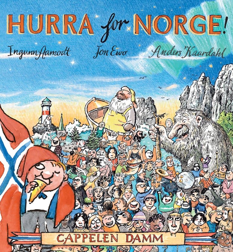 Omslag Hurra for Norge! av Jon Ewo og Ingunn Aamodt (Innbundet)