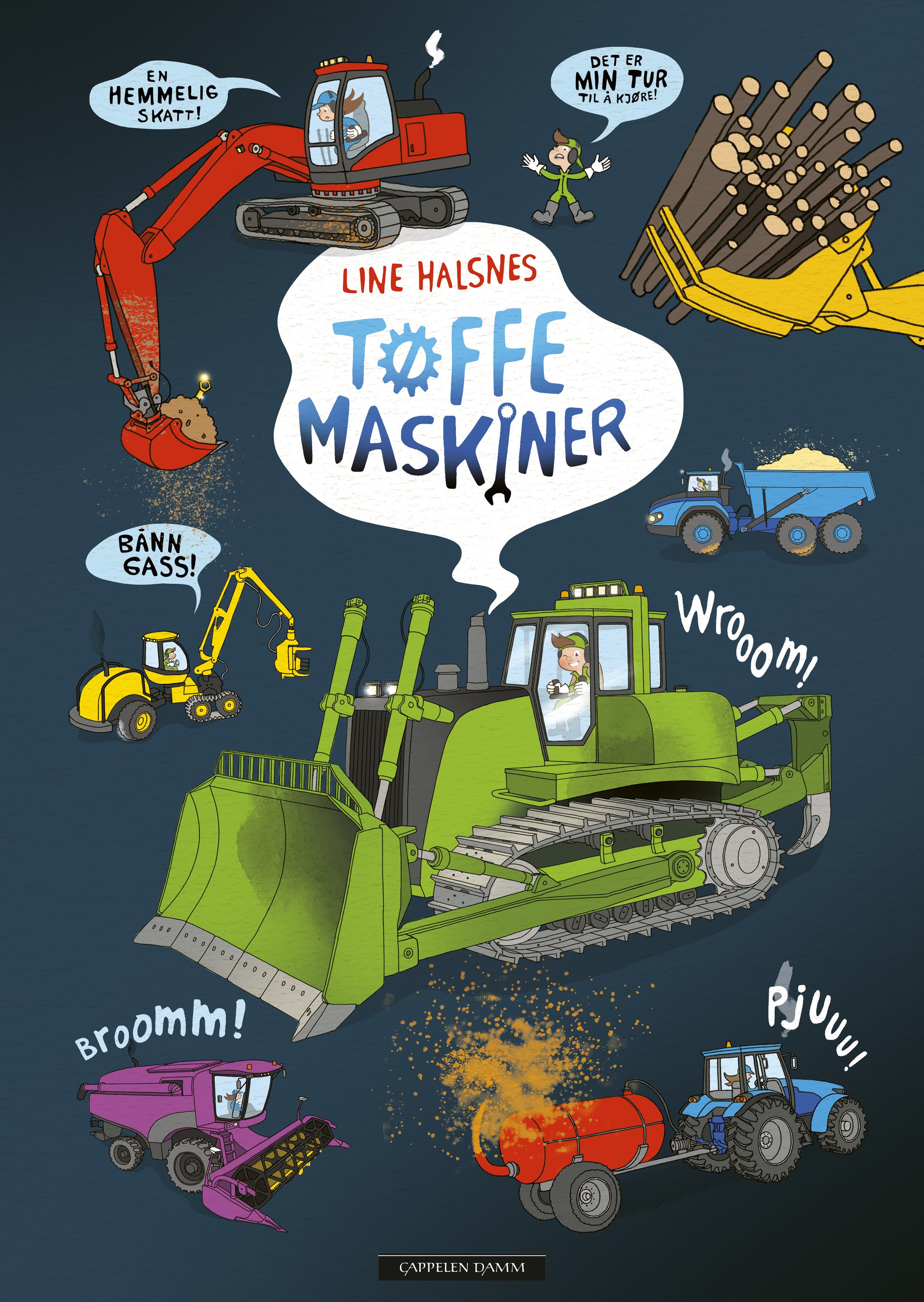 Omslag Tøffe maskiner av Line Halsnes (Ebok)
