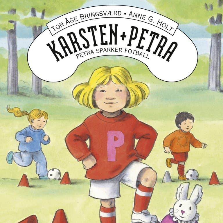 Omslag Petra sparker fotball av Tor Åge Bringsværd (Lydbok)