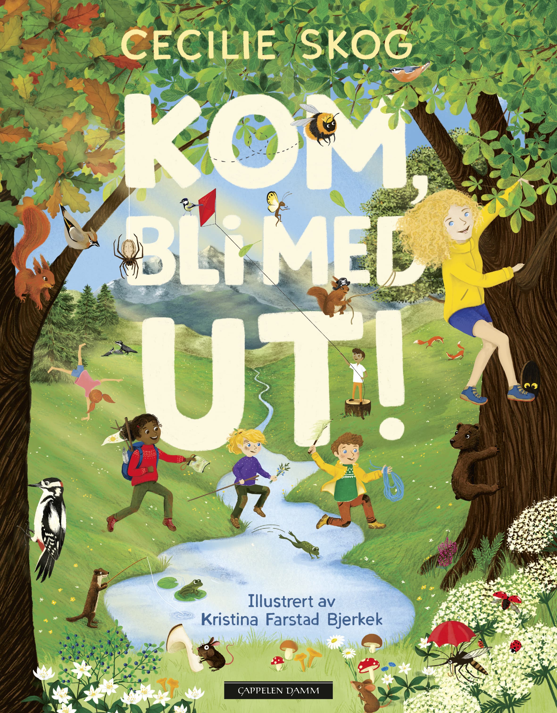 Omslag Kom, bli med ut! av Cecilie Skog (Innbundet)