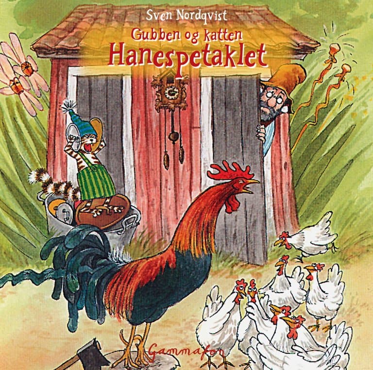 Omslag Gubben og katten og hanespetaklet av Sven Nordqvist (Lydbok)