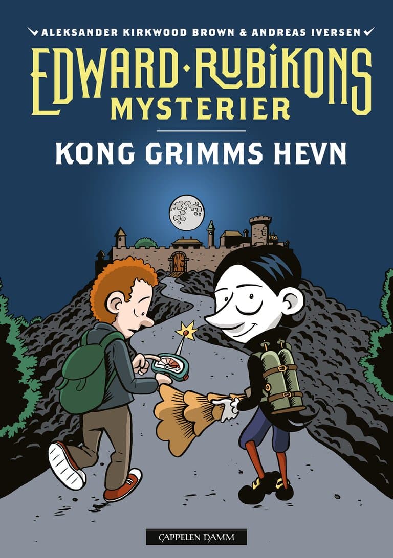 Omslag Edward Rubikons mysterier: Kong Grimms hevn av Aleksander Kirkwood Brown og Andreas Iversen (Innbundet)