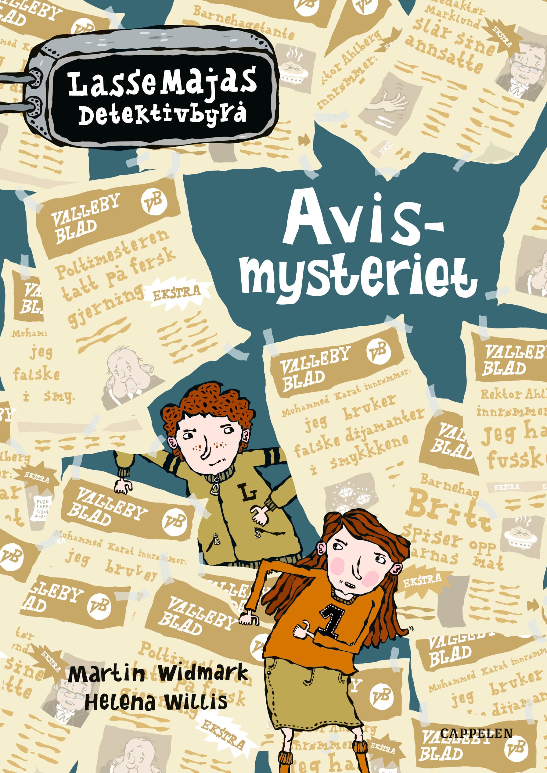 Omslag LasseMaja - Avismysteriet av Martin Widmark (Innbundet)