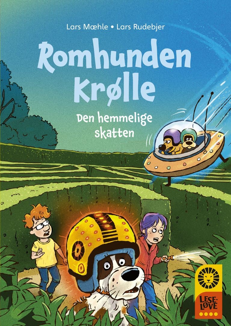 Omslag Leseløve nivå 4: Romhunden Krølle. Den hemmelige skatten av Lars Mæhle (Ebok)