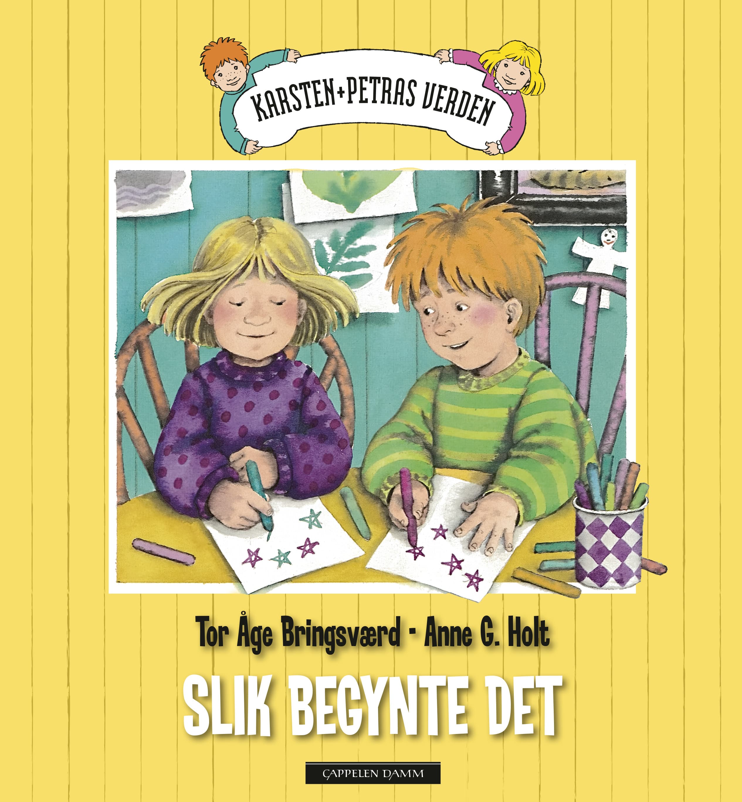 Omslag Karsten og Petra begynner i barnehagen av Tor Åge Bringsværd (Innbundet)