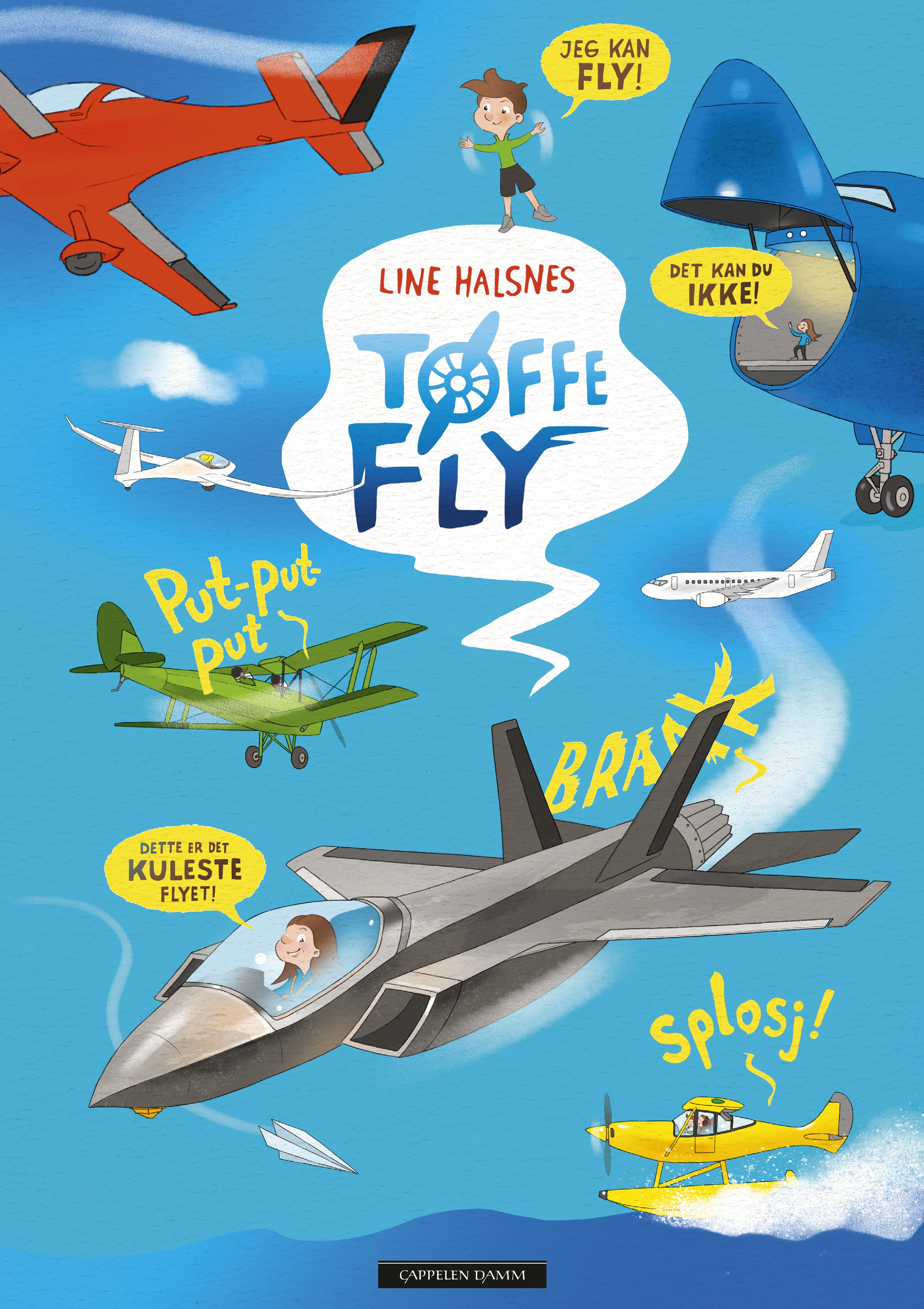 Omslag Tøffe fly av Line Halsnes (Innbundet)
