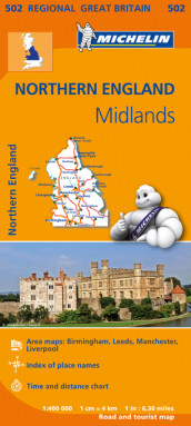 England nord (MI 502) av Michelin (Kart, falset)