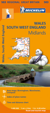 England sørvest og Wales ( MI 503) av Michelin (Kart, falset)