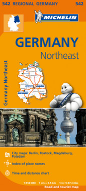 Tyskland nordøst (MI 542) av Michelin (Kart, falset)