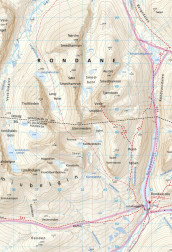 Rondane veggkart (CK 46) av Cappelen Damm kart (Kart, plano)