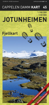 Jotunheimen fjellkart (CK 45) av Cappelen Damm kart (Kart, falset)