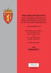 Politiregisterloven m/forskrift (Heftet)