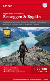 Høyfjellskart Jotunheimen :Besseggen & Bygdin (Kart, falset)