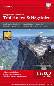 Høyfjellskart Romsdalen : Trolltindan & Høgstolen (Kart, falset)